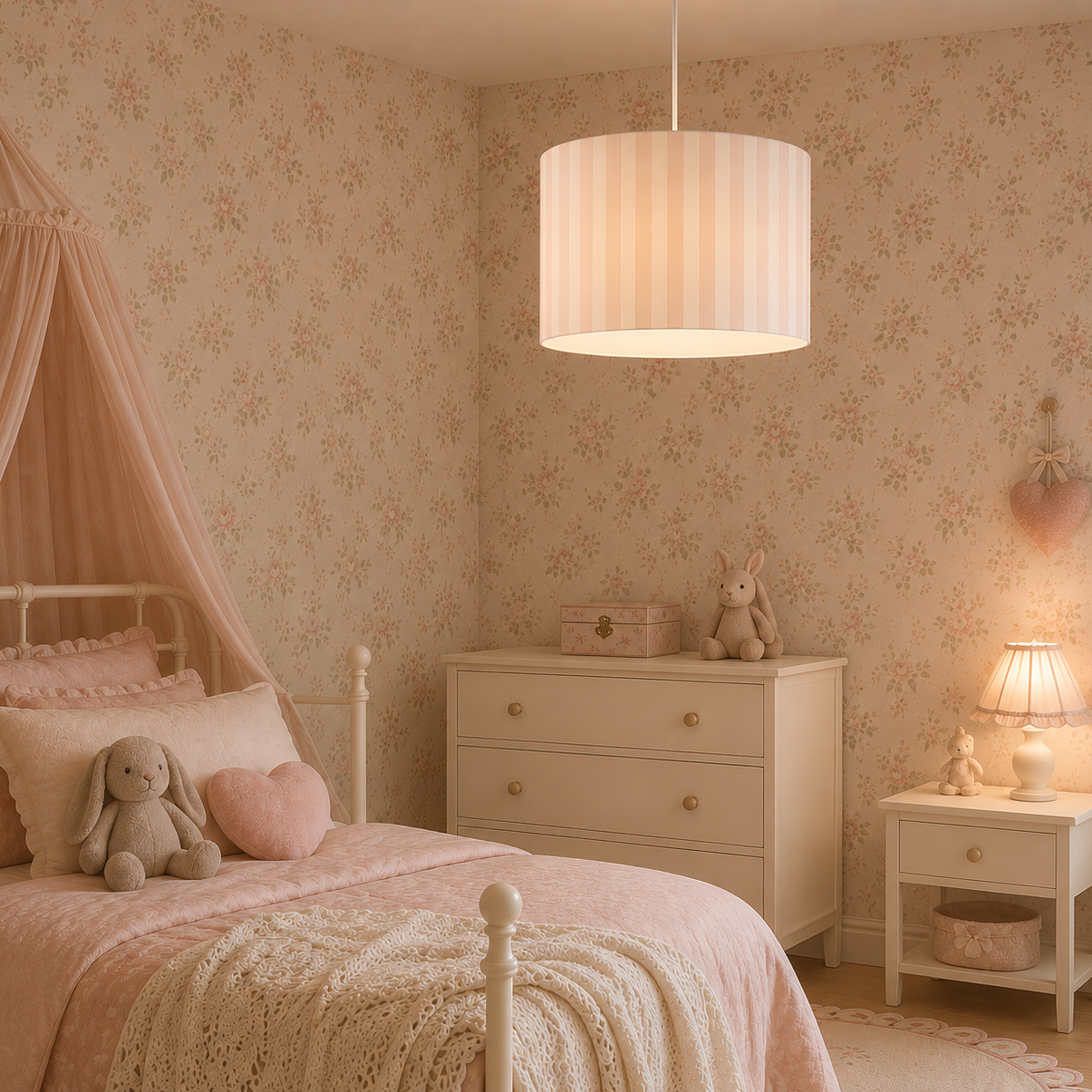 Hanglamp streep roze