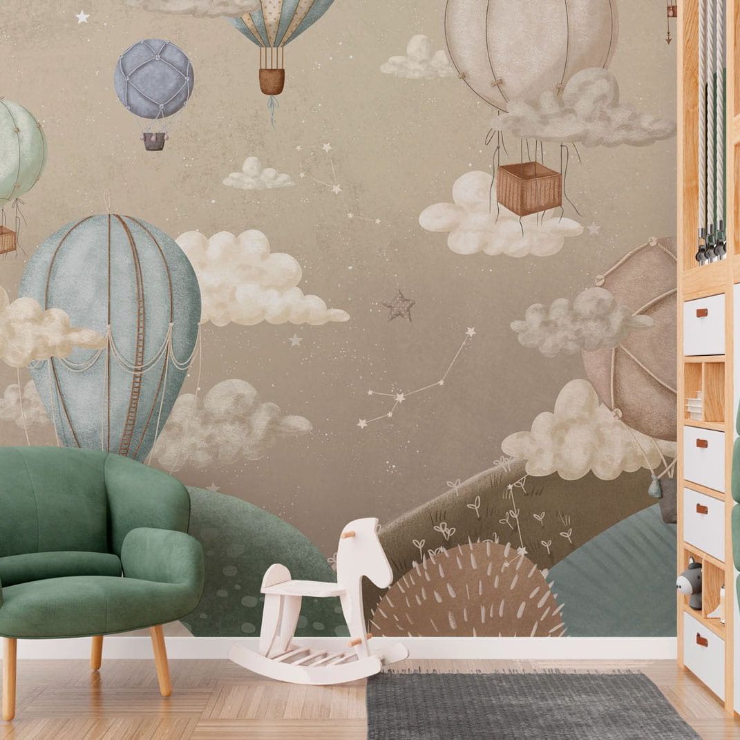 Stardust - Ballons à air - Beige - Papier peint