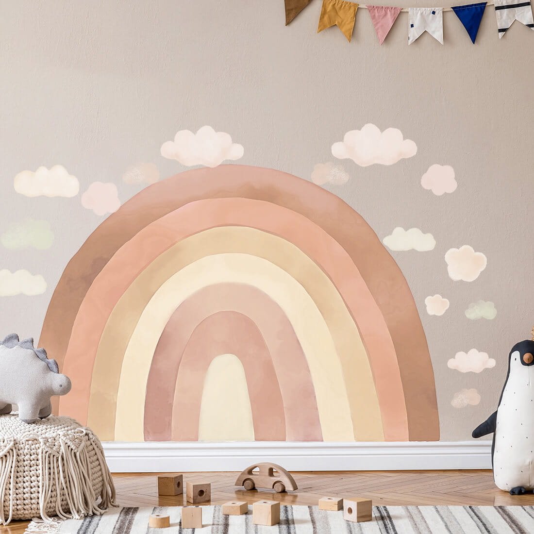 Rainbow Beige Wandsticker