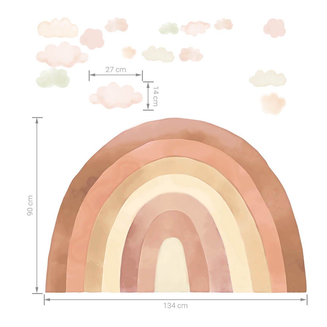Rainbow Beige Wandsticker