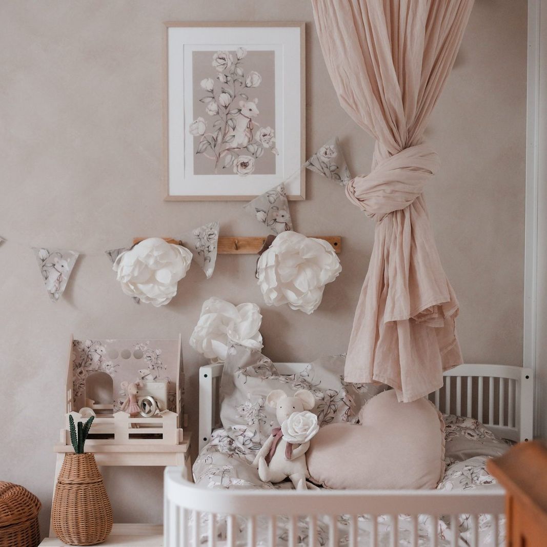 Guirlande "Souris Florales" Taupe