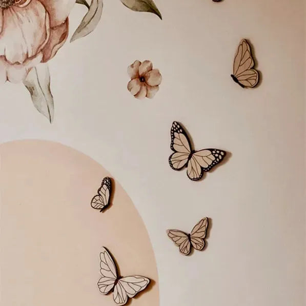 Ensemble de papillons, décoration murale gravée