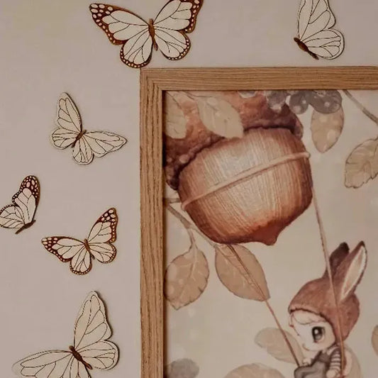 Ensemble de papillons, décoration murale gravée