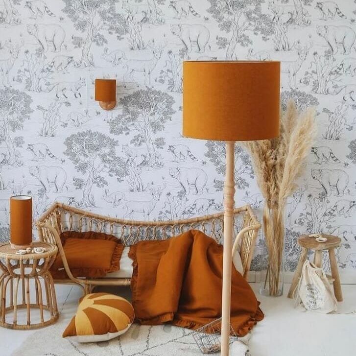 Vloerlamp Linnen- Mustard