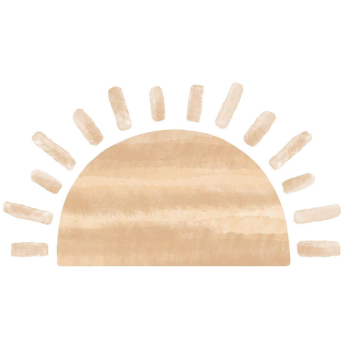 Halve zon wandsticker- Beige