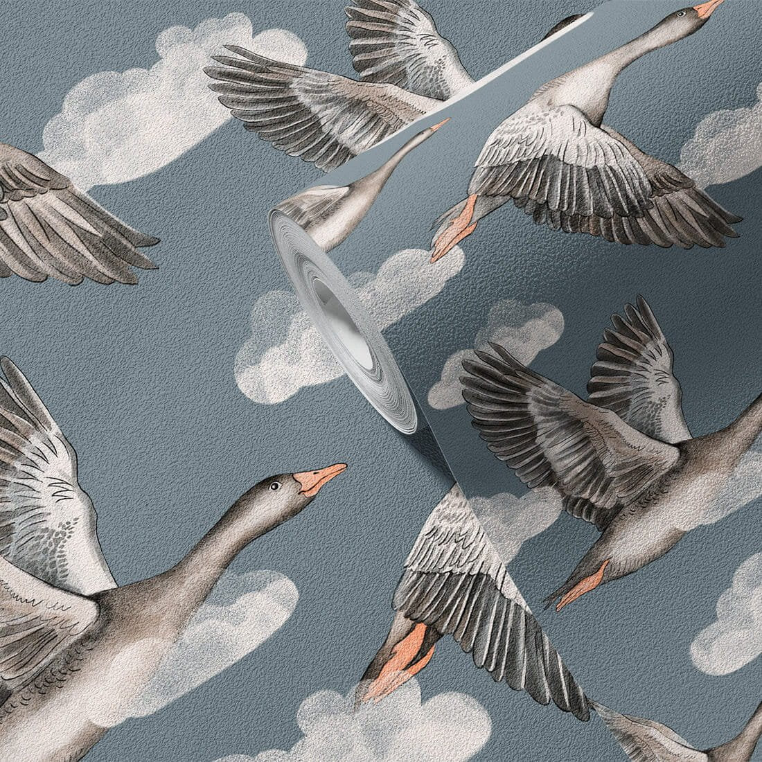 Geese Blue- Behang