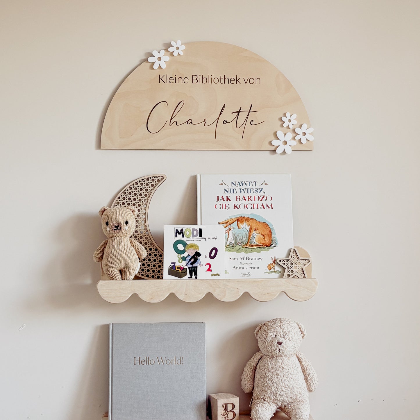 Bibliotheek / Speelhoek bord witte madeliefjes