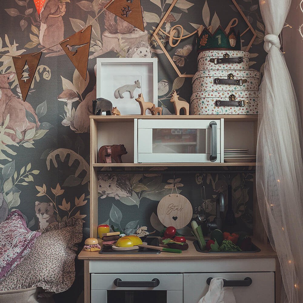 Woodland Small-Dark Green- Behang