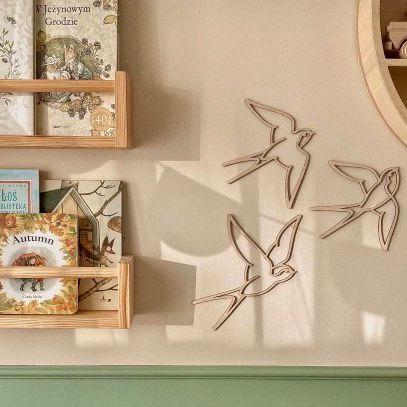 Houten wandset zwaluwen