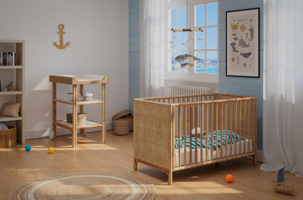 Nemo Evolutive Bed in rattan 60 x 120 - Rattan / Natural