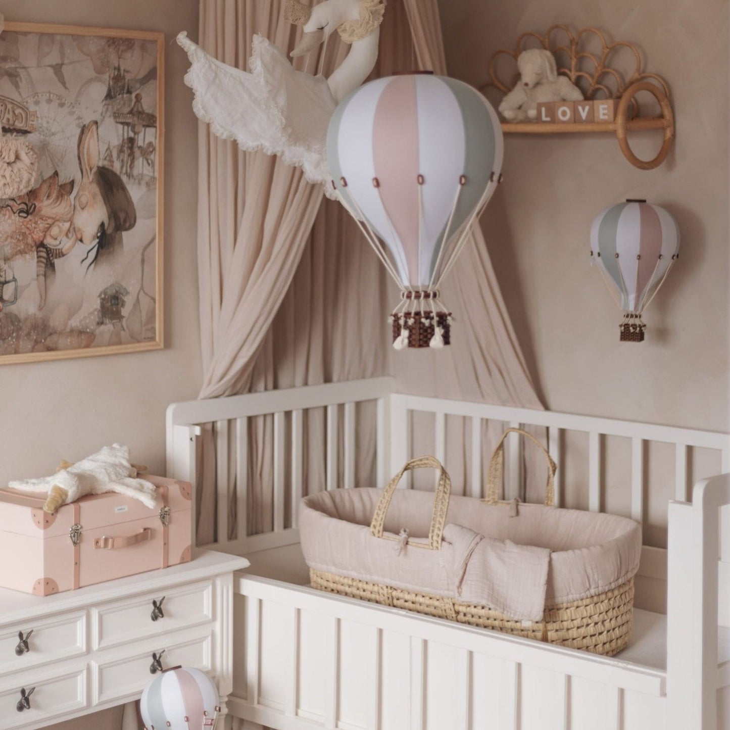 Lucht ballon- Pink Gray White