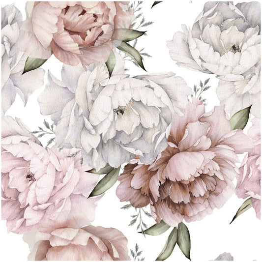 Pivoines-Blanc-Papier peint
