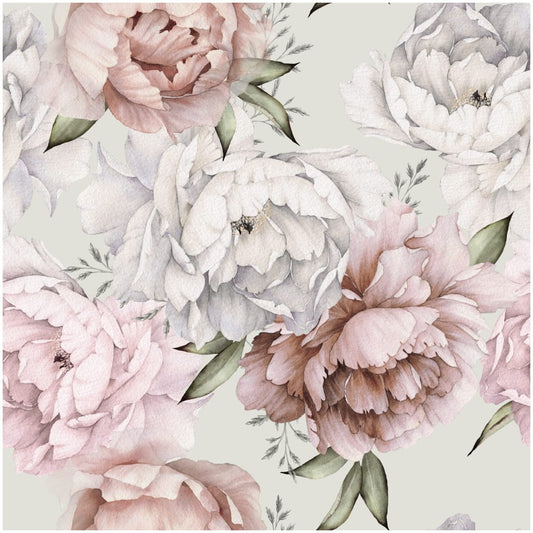 Pivoines-Vertes-Papier peint