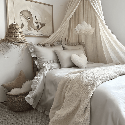 Adult 'Margaret' linnen set met ruffles Light Grey - Cotton & Sweets