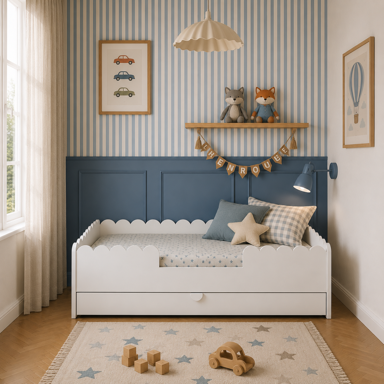 Nomi Montessori Snow white bed met lade, 80 × 160 cm