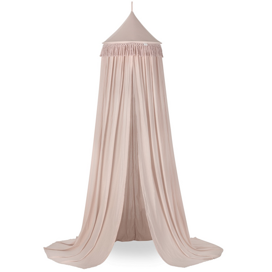 Bed canopy Cotton &amp; Sweets Boho Fringe "Powder Pink"