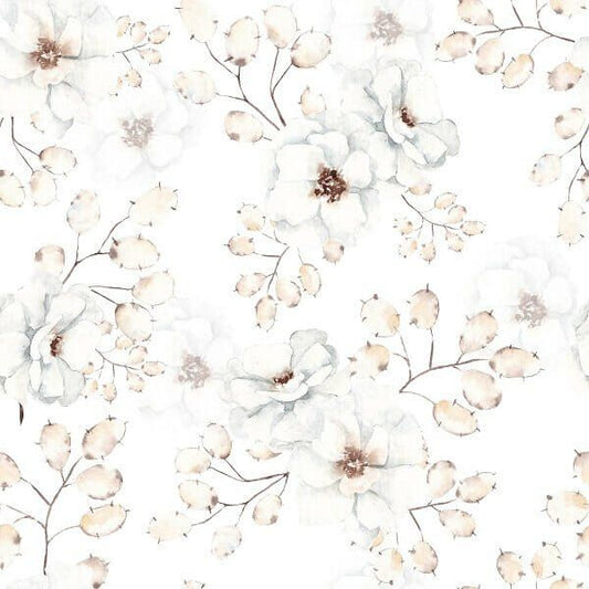 'Creamy flowers '-  Behang ( 2 rollen)