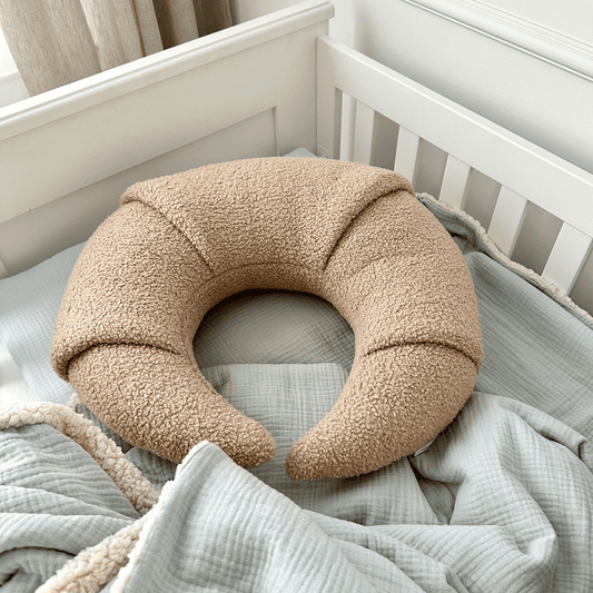 Nursing Pillow Croissant 'Boho Boucle'-Chocolate