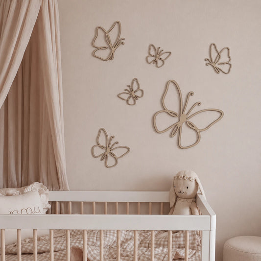 Papillons décoratifs - lot de 6 pièces