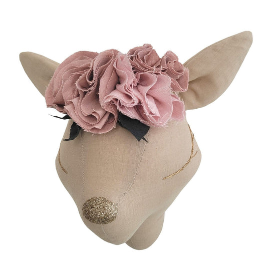 Cerf - beige - Fleurs