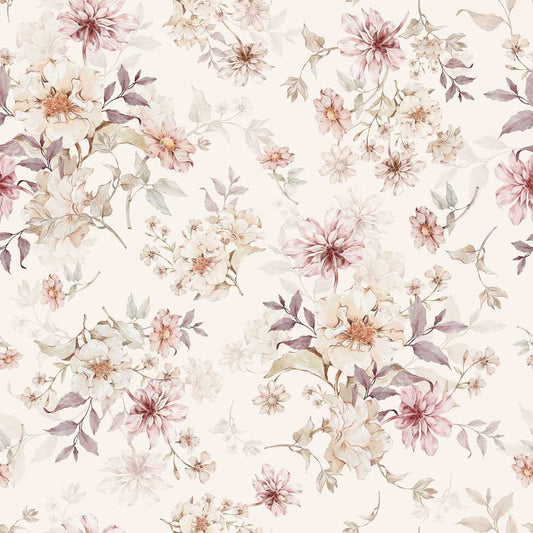 Flowers with violet'  Behang