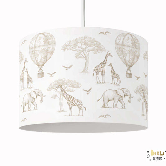 Hanglamp Jungle Dieren met Giraf, Olifant & Luchtballon