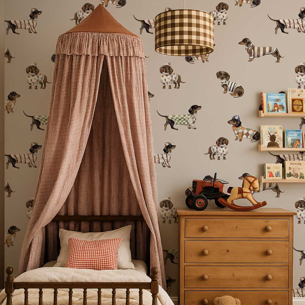 Hondenbehang, teckels - beige