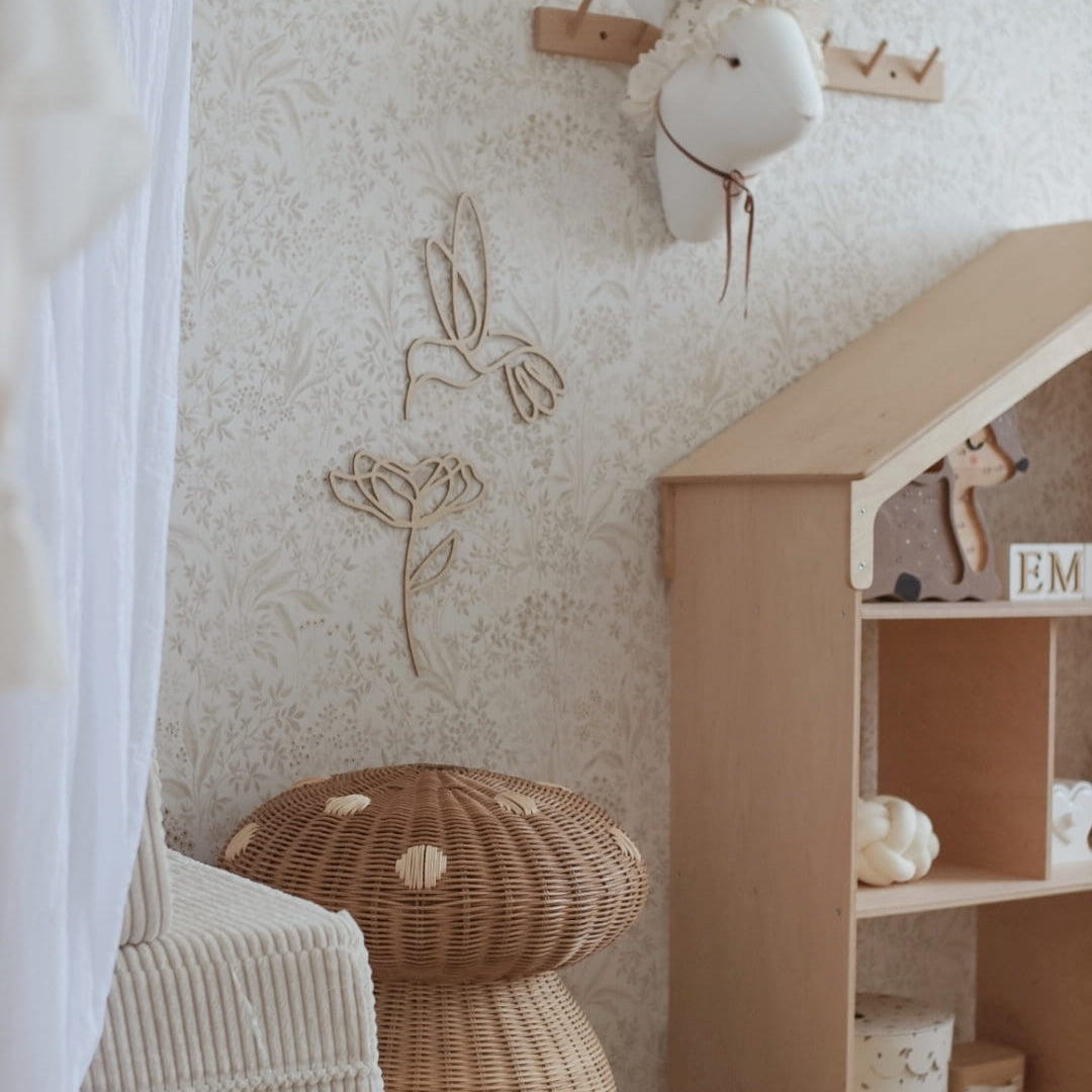 Hummingbird met bloem wanddecoratie