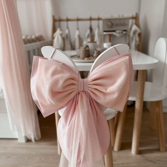 XL tulle strik-Licht roze