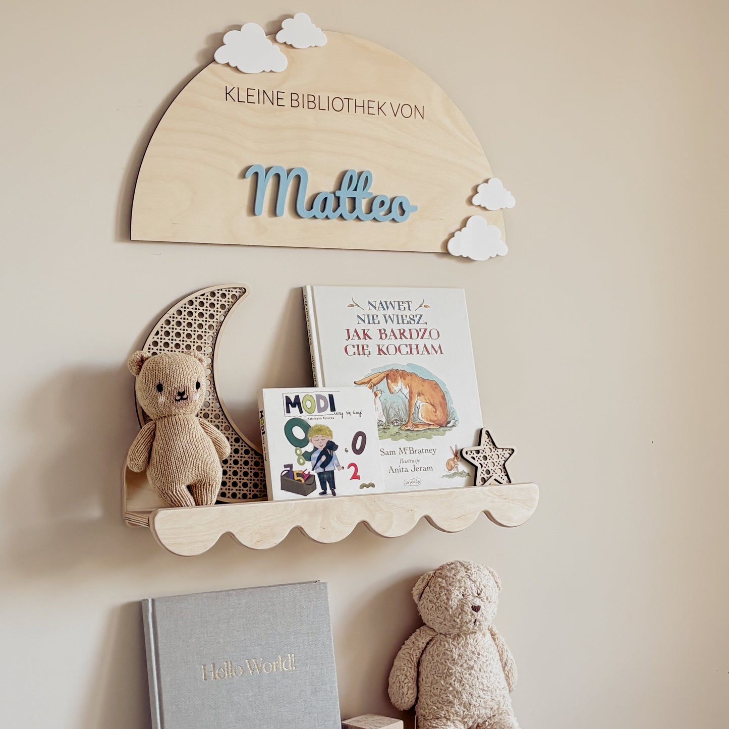 Bibliotheek / Speelhoek bord little cloud