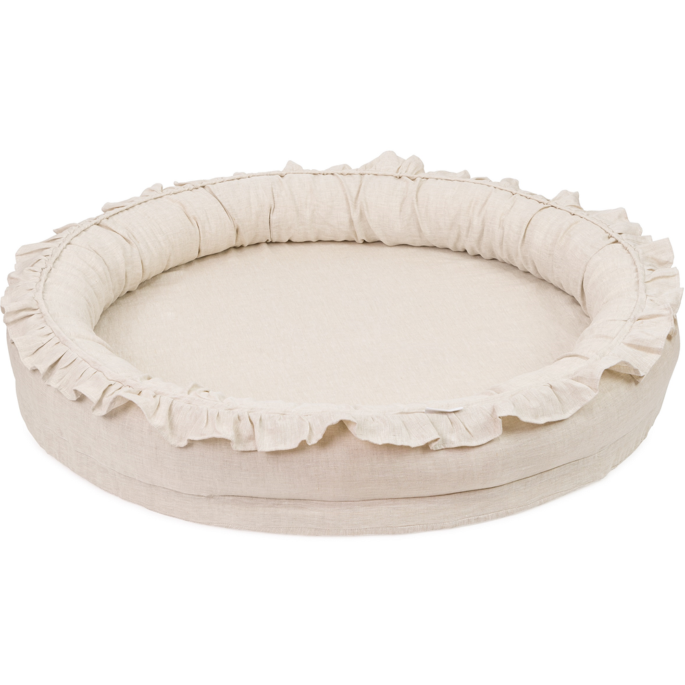 Ensemble d'angle en lin naturel - Ciel de lit en lin + nid junior Cotton &amp; Sweets-Pure Nature