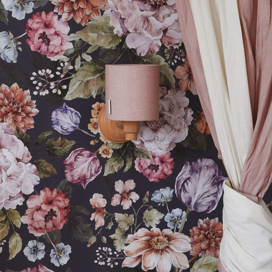 Linen Wall Lamp - Powder Pink