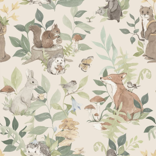 Woodland-Small- Beige Behang