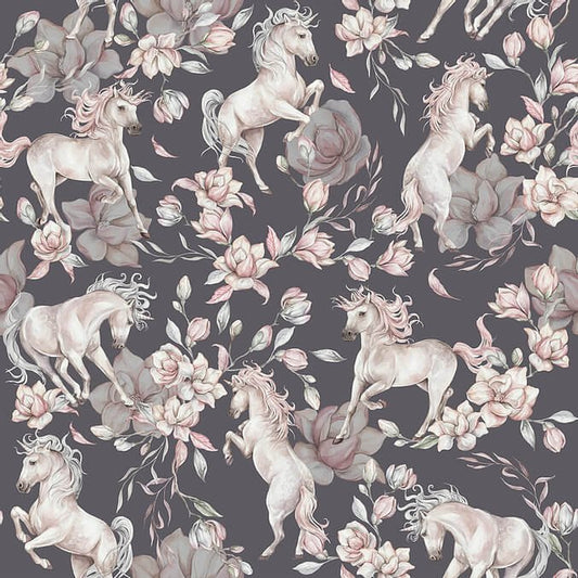 Unicorn- Donker paars- Behang