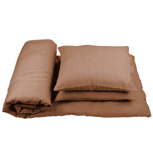 Linen Chocolate bedding set - Cotton &amp; Sweets 140 x 200cm