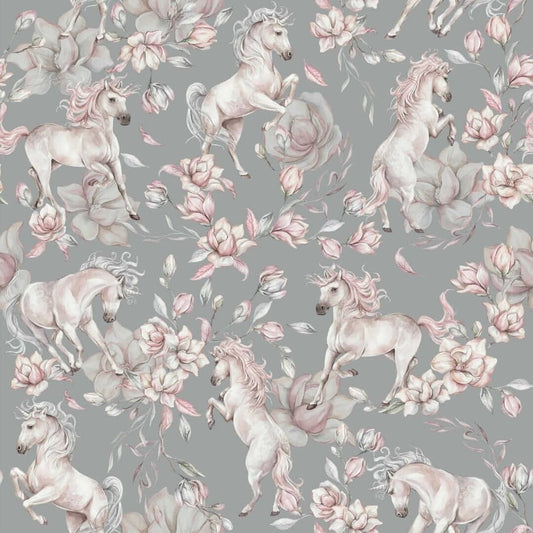 Unicorn- Pistache grijs- Behang