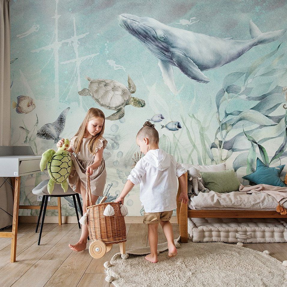 Ocean Life - Turquoise-  Behang