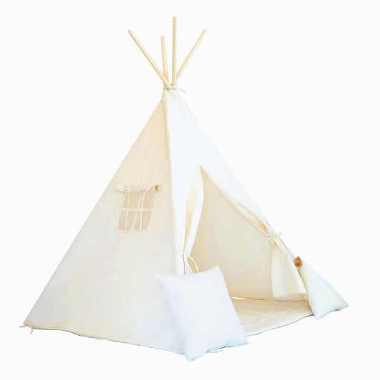 Tipi tent 'Cream' , inclusief mat en kussens