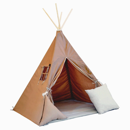Tipi tent 'Caramel' , inclusief mat en kussens