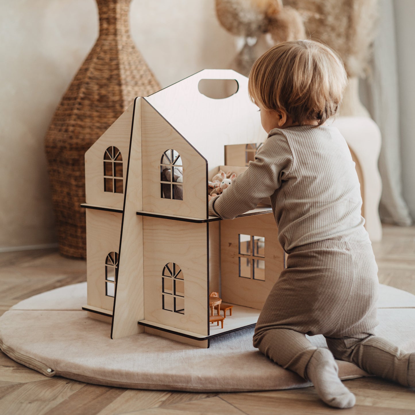 2 sided Wooden Doll House