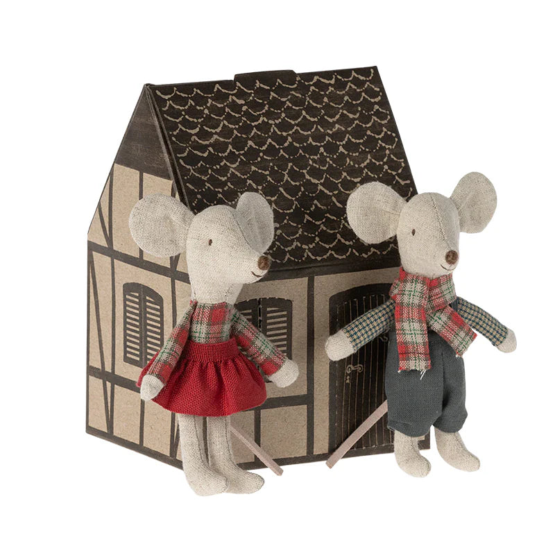 Maileg - twin winter mouse - little brother and sister mouse