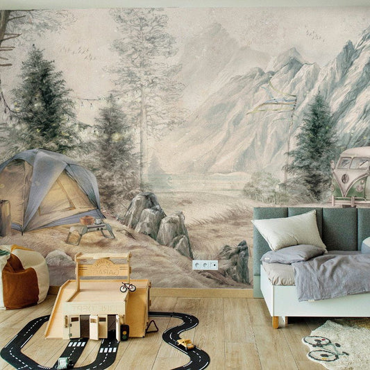 Mountain Camp Daytime Wallpaper