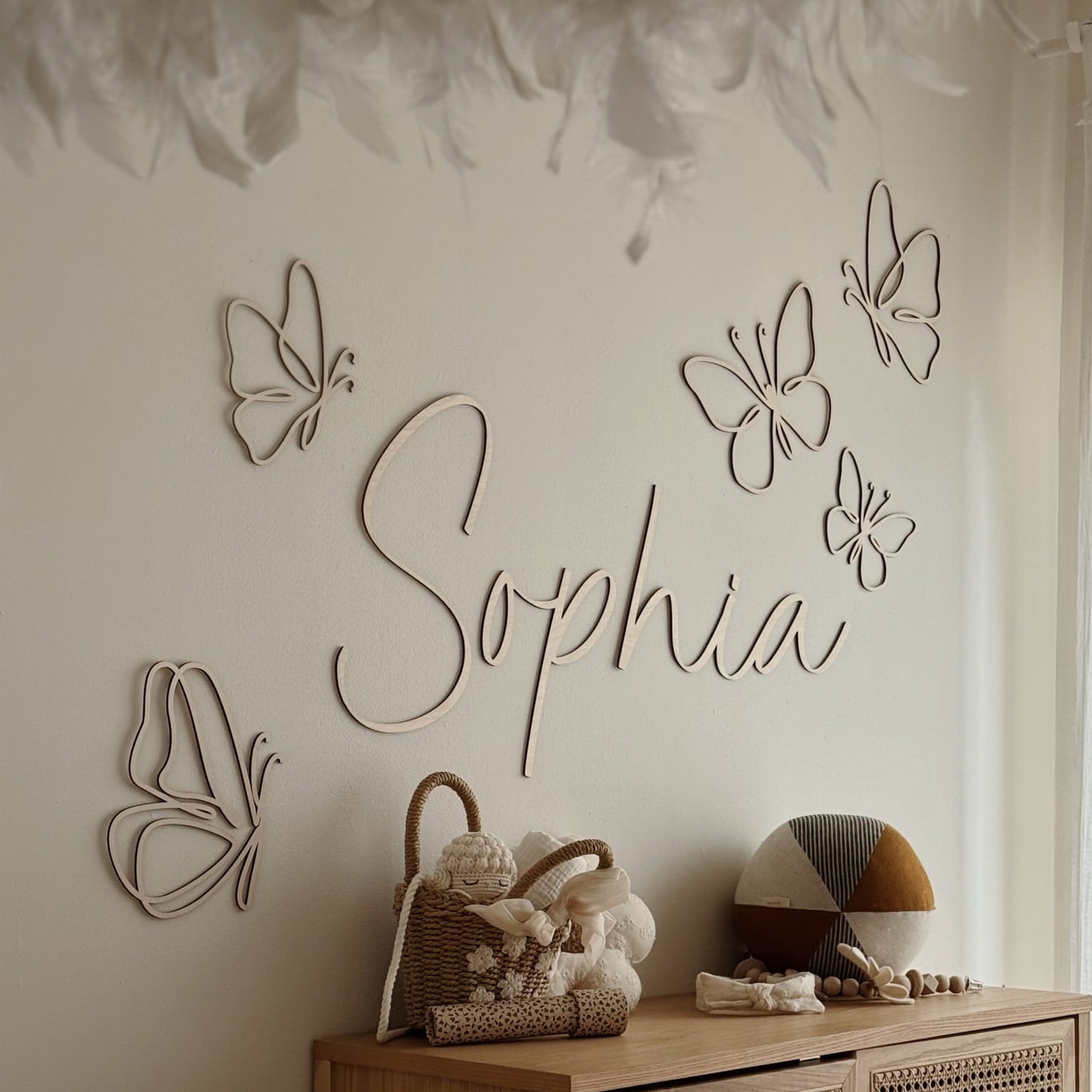 XL naam met vlinders