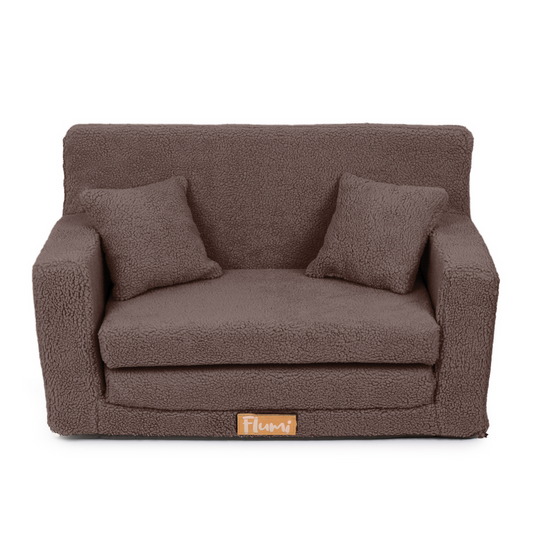 Folding children's sofa - Teddy chocolate