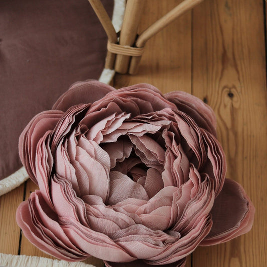 " Dreams do come true" Wandbloem Medium ' Beige Antique dark pink'