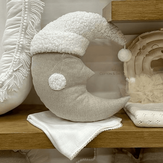 Sierkussen , Sleeping Moon- Natural Linen