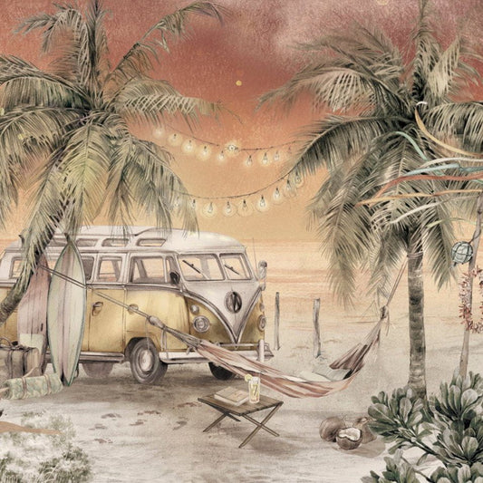 Surf Camp- Rood-Behang