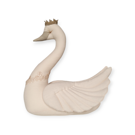 Light beige zwaan met kroon