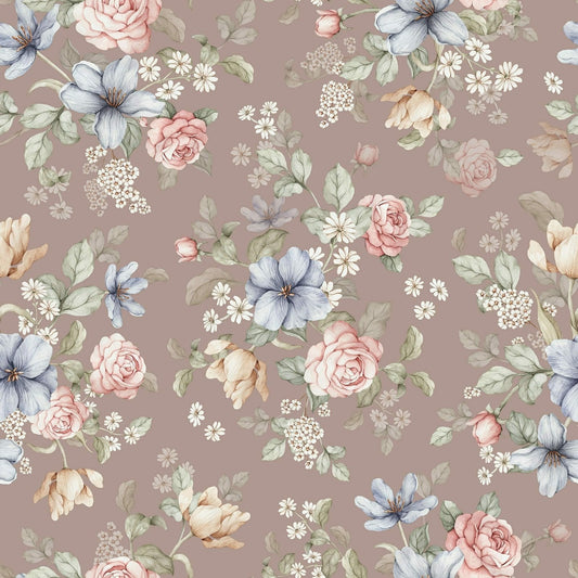 Flowers- Old Rose - Behang