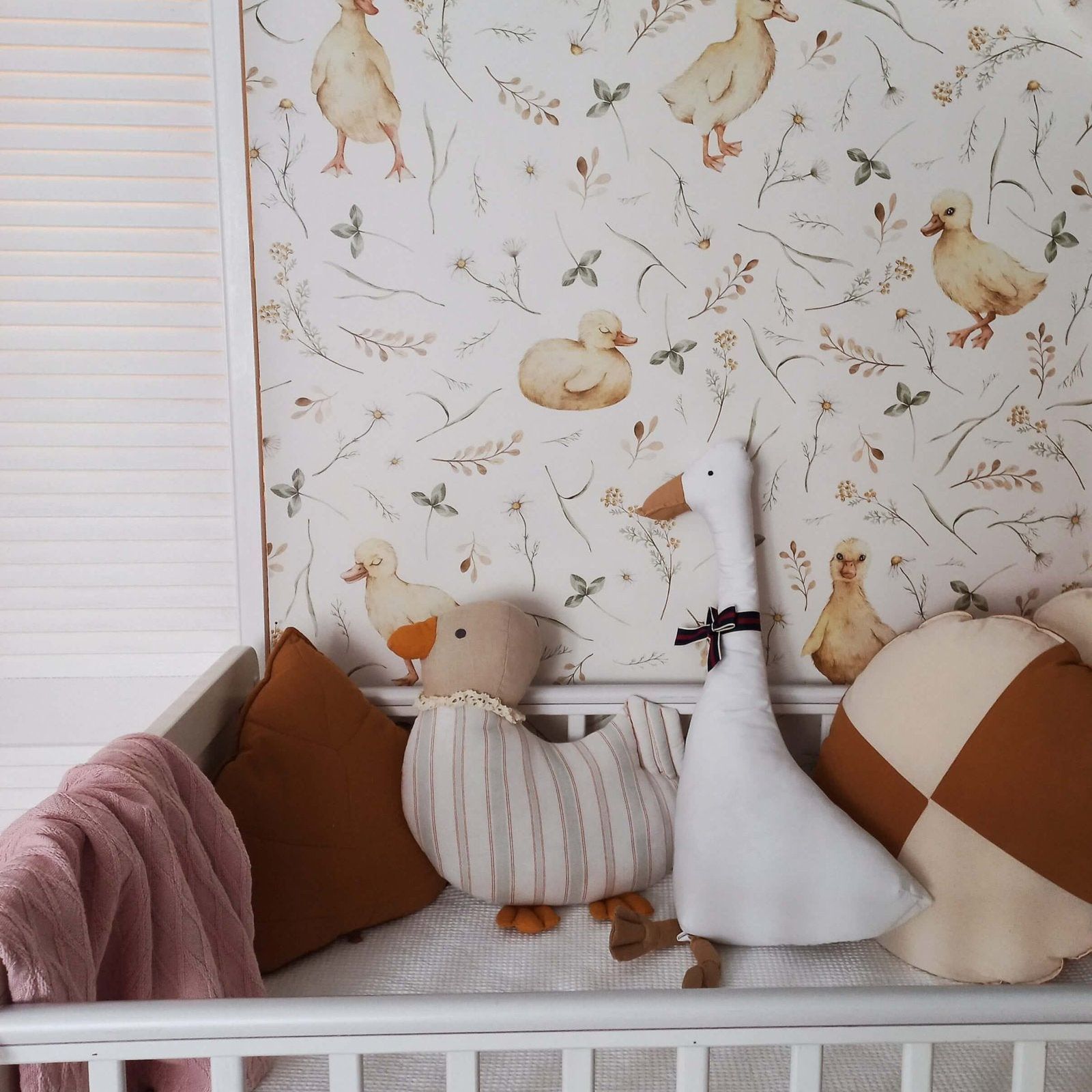 Behang eendjes kinderkamer